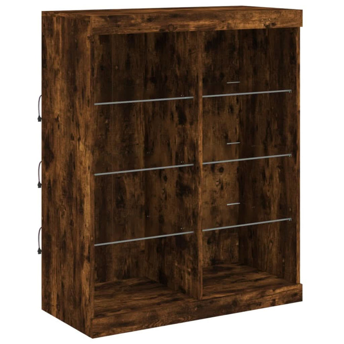 Servantă cu lumini LED, stejar fumuriu, 81x37x100 cm - WALTI WALTI