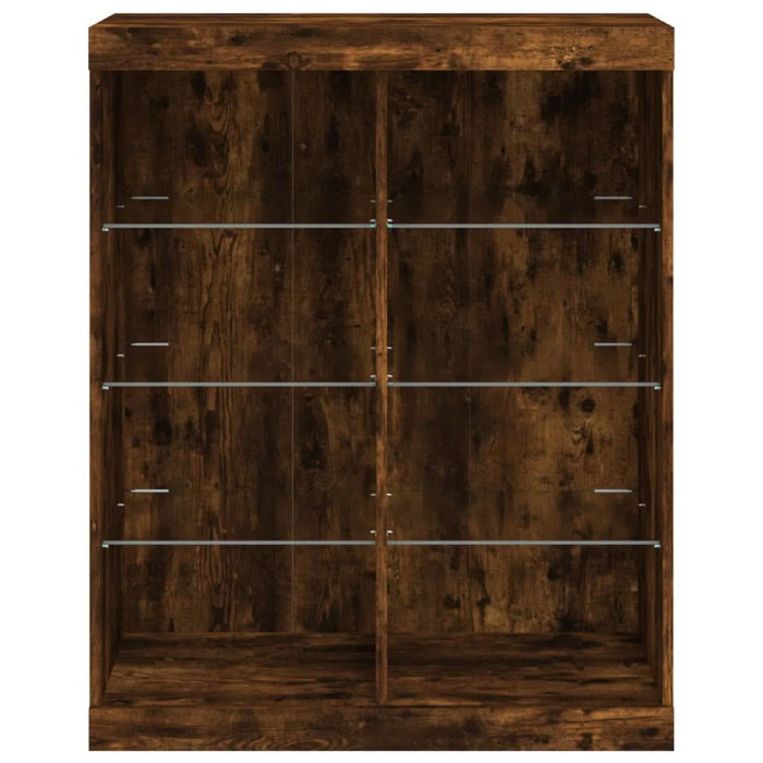 Servantă cu lumini LED, stejar fumuriu, 81x37x100 cm - WALTI WALTI