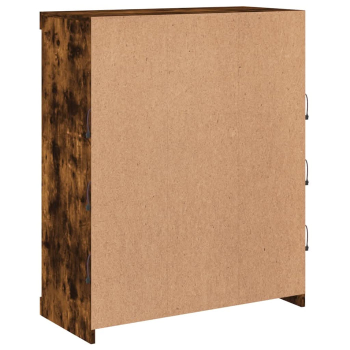 Servantă cu lumini LED, stejar fumuriu, 81x37x100 cm - WALTI WALTI