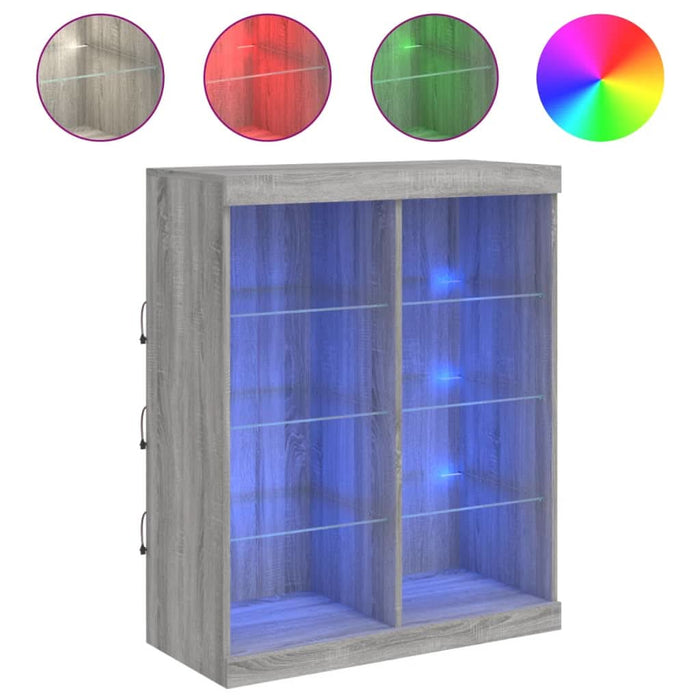 Servantă cu lumini LED, gri sonoma, 81x37x100 cm - WALTI WALTI