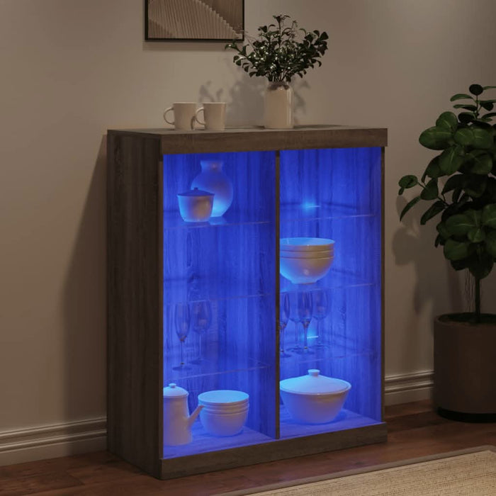Servantă cu lumini LED, gri sonoma, 81x37x100 cm - WALTI WALTI