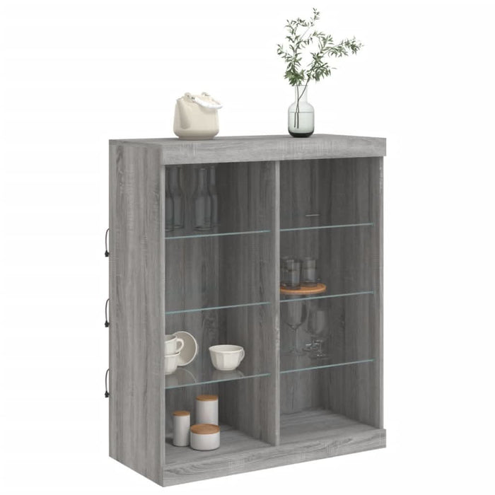 Servantă cu lumini LED, gri sonoma, 81x37x100 cm - WALTI WALTI