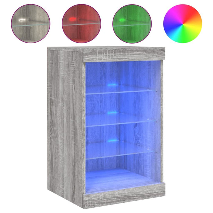 Servantă cu lumini LED, gri sonoma, 41x37x67 cm - WALTI WALTI