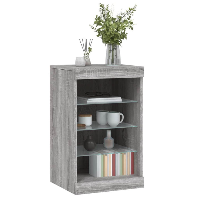 Servantă cu lumini LED, gri sonoma, 41x37x67 cm - WALTI WALTI