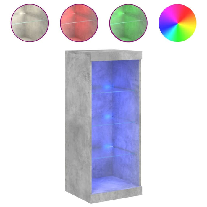 Servantă cu lumini LED, gri beton, 41x37x100 cm - WALTI WALTI