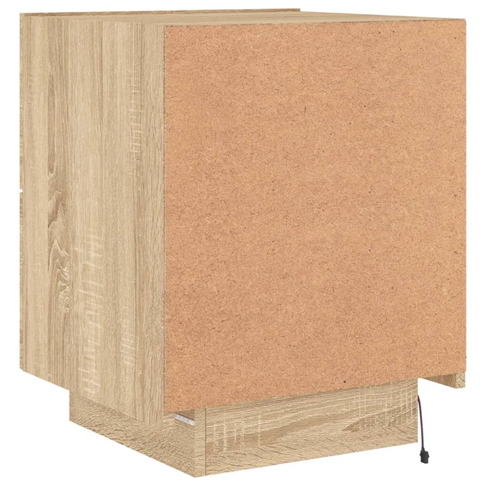 Noptieră cu lumini LED, stejar sonoma, lemn prelucrat - WALTI WALTI