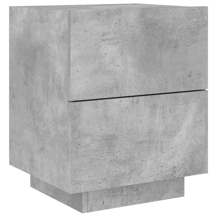 Noptieră cu lumini LED, gri beton, lemn prelucrat - WALTI WALTI