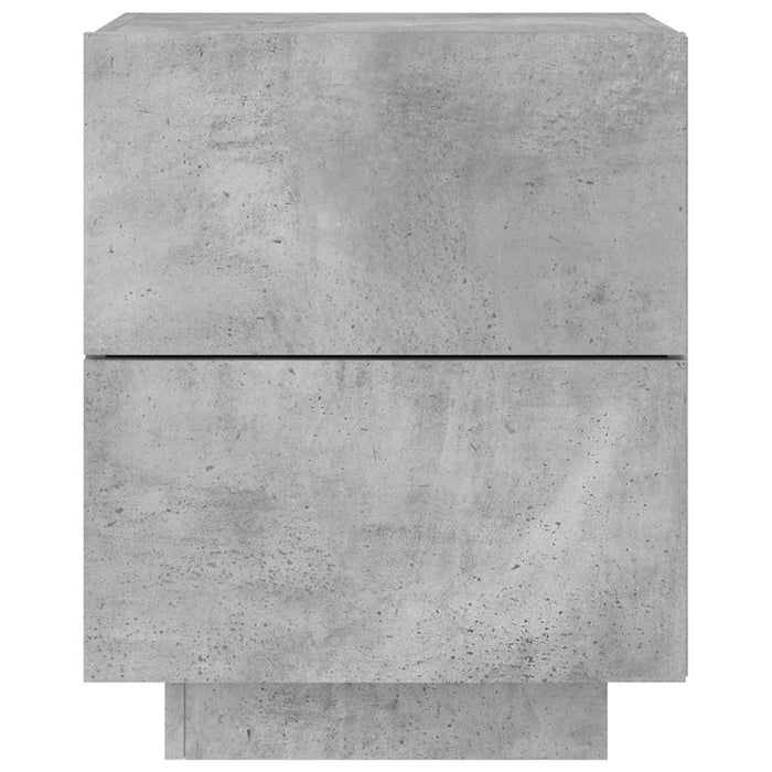 Noptieră cu lumini LED, gri beton, lemn prelucrat - WALTI WALTI