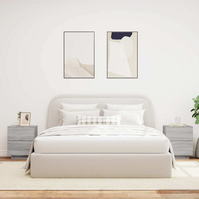 Noptiere cu lumini LED, 2 buc., sonoma gri, lemn prelucrat - WALTI WALTI
