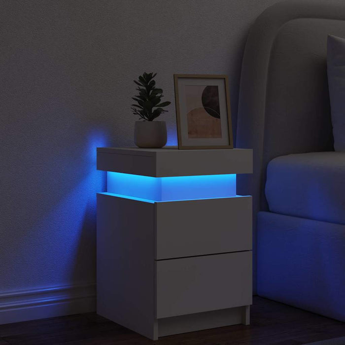 Noptieră cu lumini LED, alb, 35x39x55 cm - WALTI WALTI