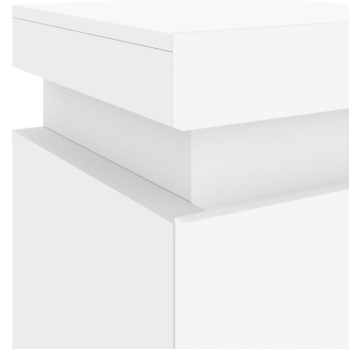 Noptiere cu lumini LED, 2 buc., alb, 35x39x55 cm - WALTI WALTI