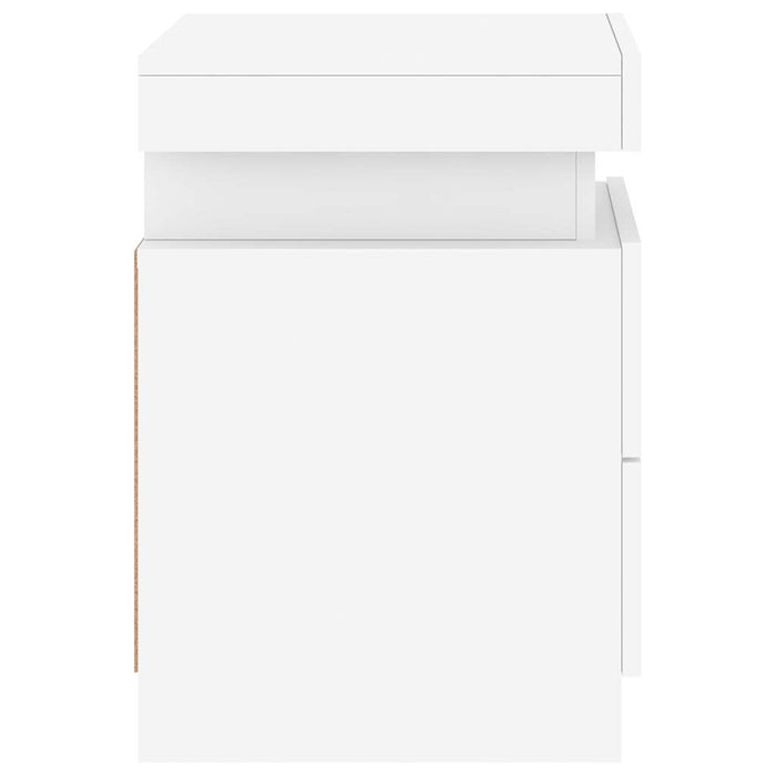 Noptiere cu lumini LED, 2 buc., alb, 35x39x55 cm - WALTI WALTI