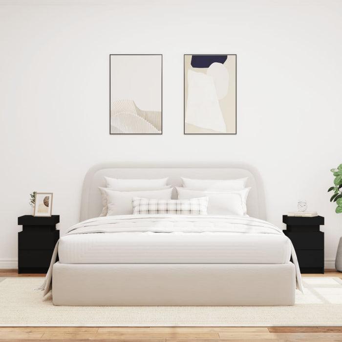 Noptiere cu lumini LED, 2 buc., negru, 35x39x55 cm - WALTI WALTI