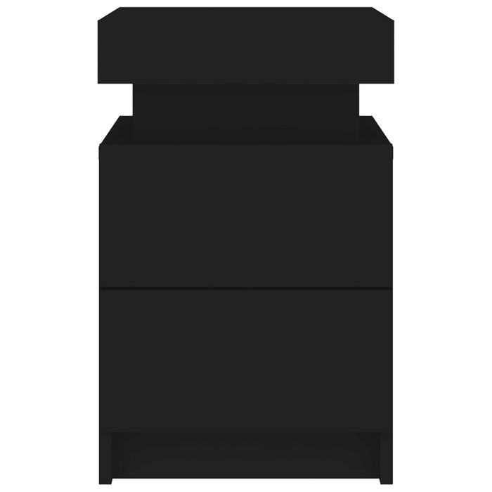 Noptiere cu lumini LED, 2 buc., negru, 35x39x55 cm - WALTI WALTI