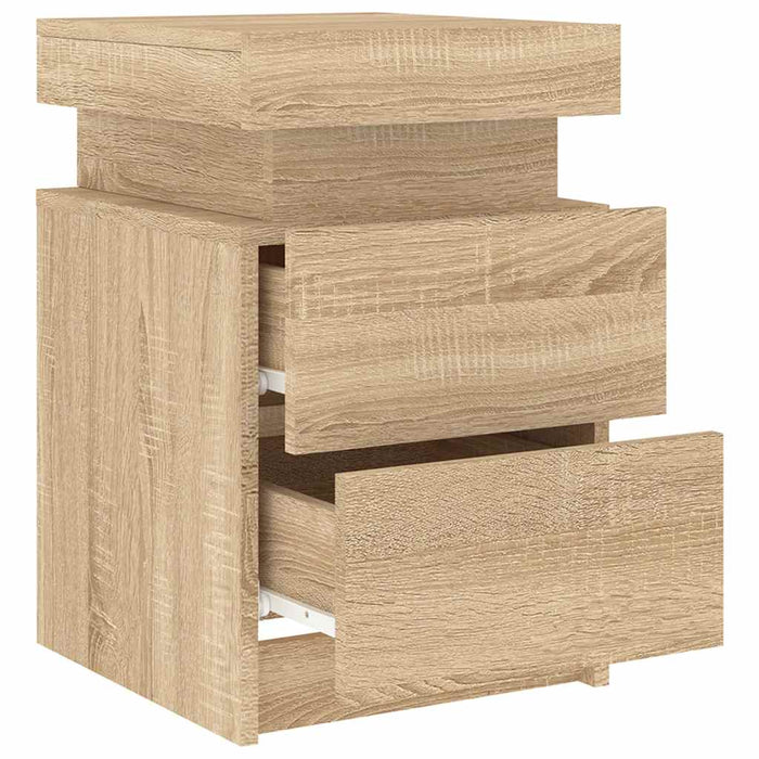 Noptieră cu lumini LED, stejar sonoma, 35x39x55 cm - WALTI WALTI