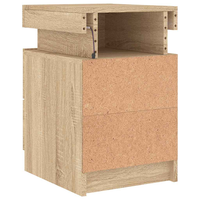 Noptieră cu lumini LED, stejar sonoma, 35x39x55 cm - WALTI WALTI