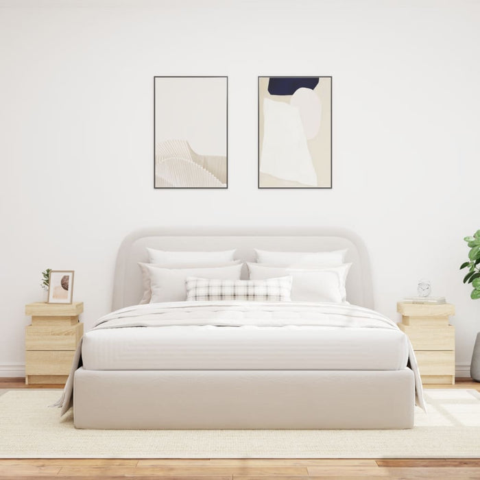 Noptiere cu lumini LED, 2 buc., stejar sonoma, 35x39x55 cm - WALTI WALTI