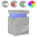 Noptieră cu lumini LED, gri beton, 35x39x55 cm - WALTI WALTI
