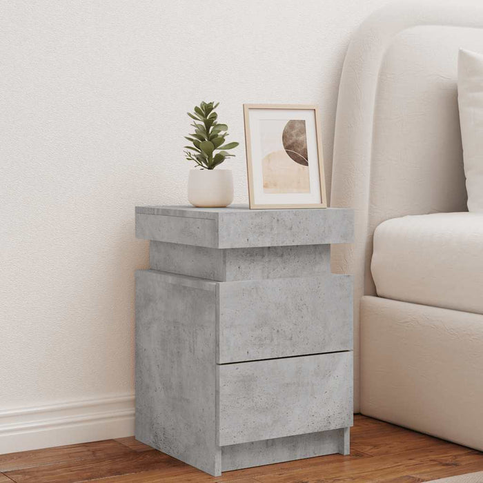 Noptieră cu lumini LED, gri beton, 35x39x55 cm - WALTI WALTI