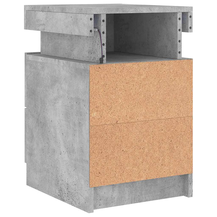 Noptieră cu lumini LED, gri beton, 35x39x55 cm - WALTI WALTI