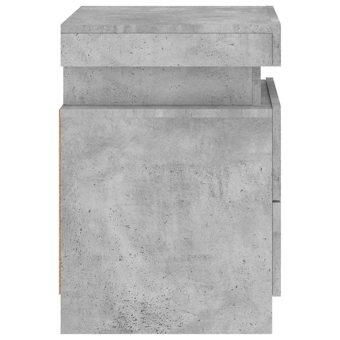 Noptiere cu lumini LED, 2 buc., gri beton, 35x39x55 cm - WALTI WALTI