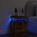 Noptieră cu lumini LED, stejar fumuriu, 35x39x55 cm - WALTI WALTI