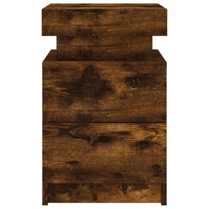 Noptieră cu lumini LED, stejar fumuriu, 35x39x55 cm - WALTI WALTI