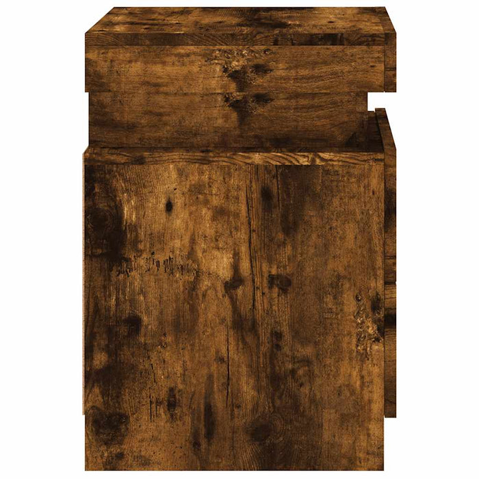 Noptieră cu lumini LED, stejar fumuriu, 35x39x55 cm - WALTI WALTI