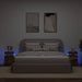 Noptiere cu lumini LED, 2 buc., stejar fumuriu, 35x39x55 cm - WALTI WALTI