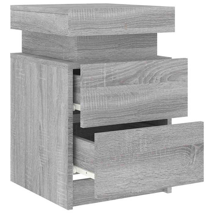 Noptieră cu lumini LED, gri sonoma, 35x39x55 cm - WALTI WALTI