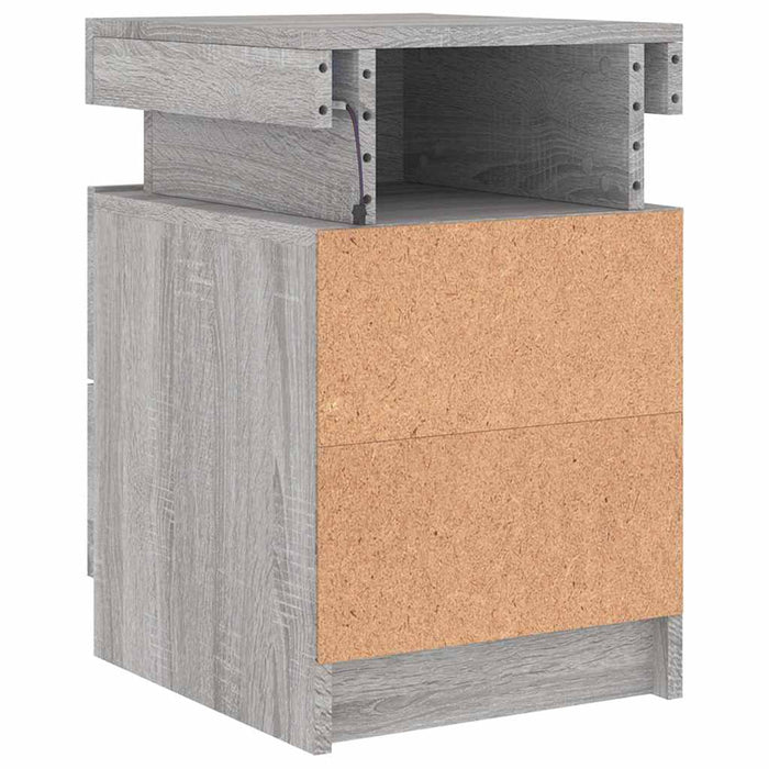 Noptieră cu lumini LED, gri sonoma, 35x39x55 cm - WALTI WALTI