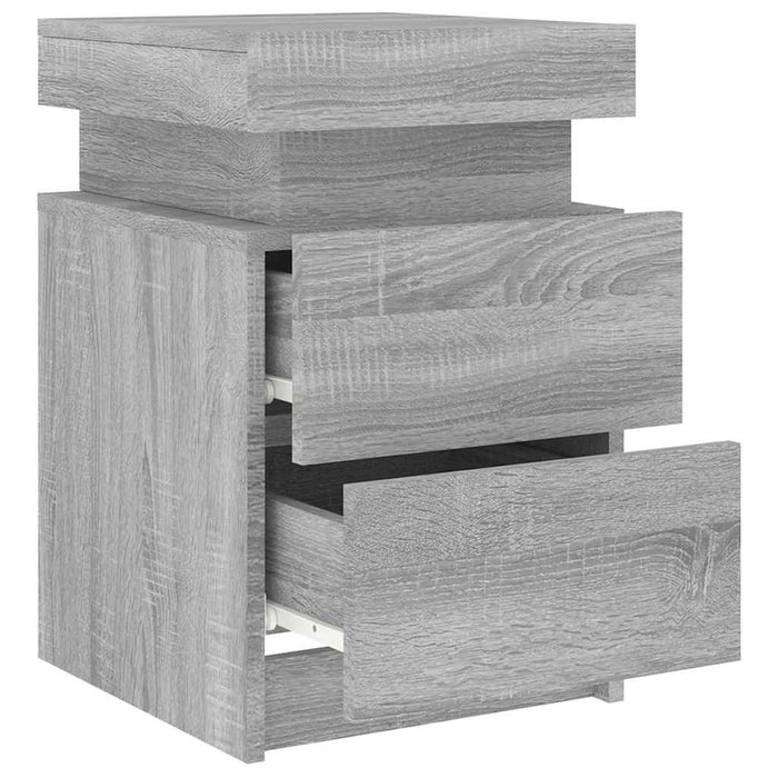 Noptiere cu lumini LED, 2 buc., gri sonoma, 35x39x55 cm - WALTI WALTI