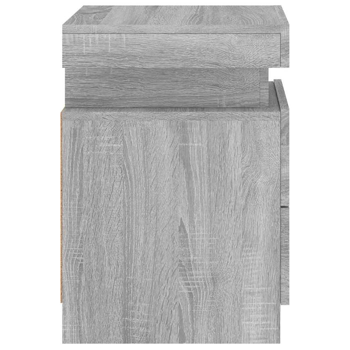 Noptiere cu lumini LED, 2 buc., gri sonoma, 35x39x55 cm - WALTI WALTI