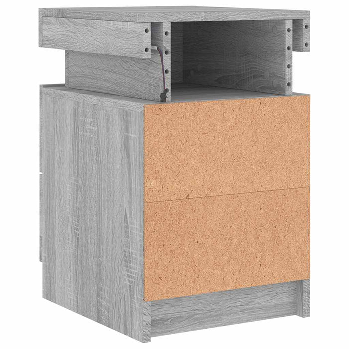 Noptiere cu lumini LED, 2 buc., gri sonoma, 35x39x55 cm - WALTI WALTI
