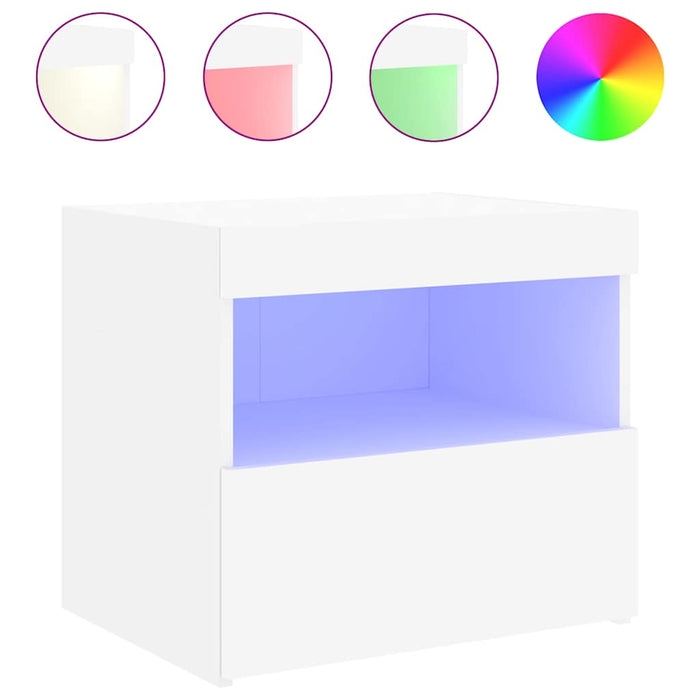Noptieră cu lumini LED, alb, 50x40x45 cm - WALTI WALTI