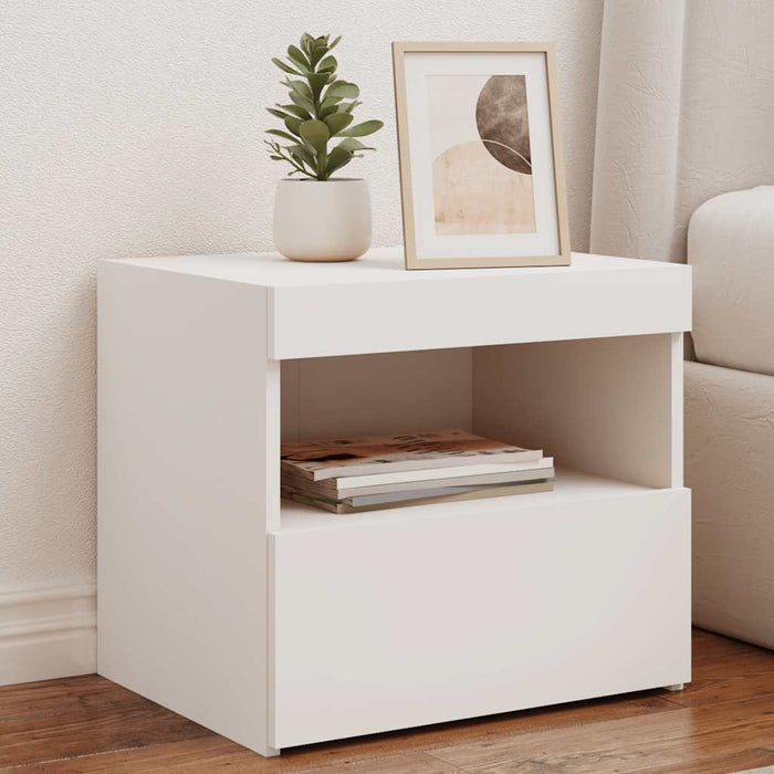 Noptieră cu lumini LED, alb, 50x40x45 cm - WALTI WALTI