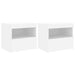 Noptiere cu lumini LED, 2 buc., alb, 50x40x45 cm - WALTI WALTI