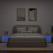 Noptiere cu lumini LED, 2 buc., alb, 50x40x45 cm - WALTI WALTI