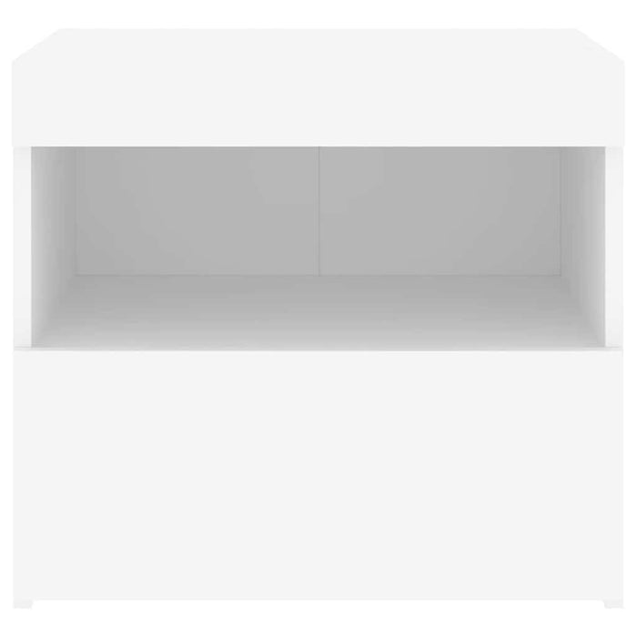 Noptiere cu lumini LED, 2 buc., alb, 50x40x45 cm - WALTI WALTI