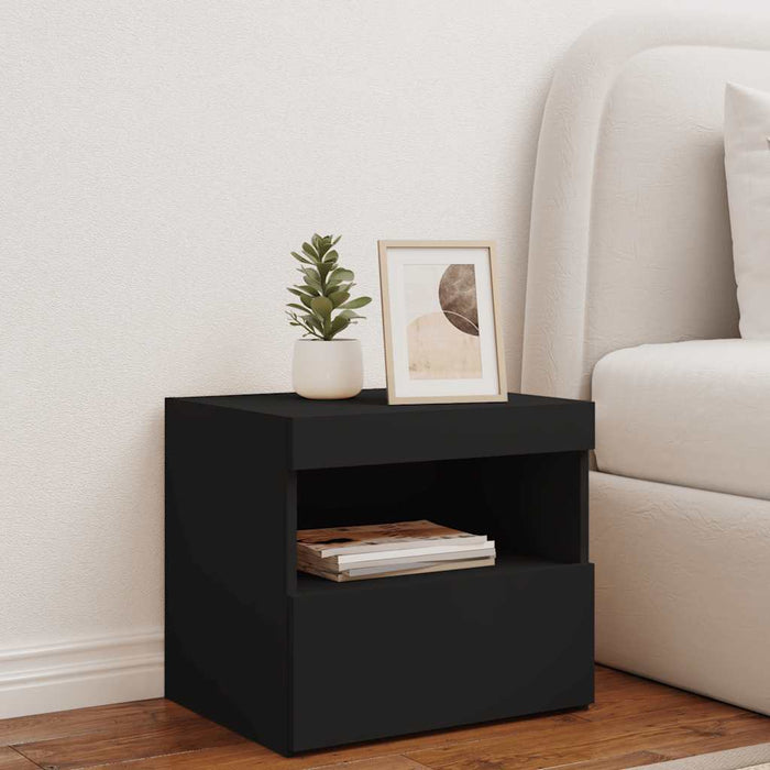 Noptieră cu lumini LED, negru, 50x40x45 cm - WALTI WALTI