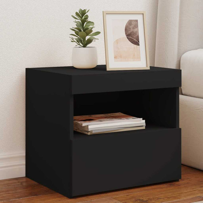 Noptieră cu lumini LED, negru, 50x40x45 cm - WALTI WALTI