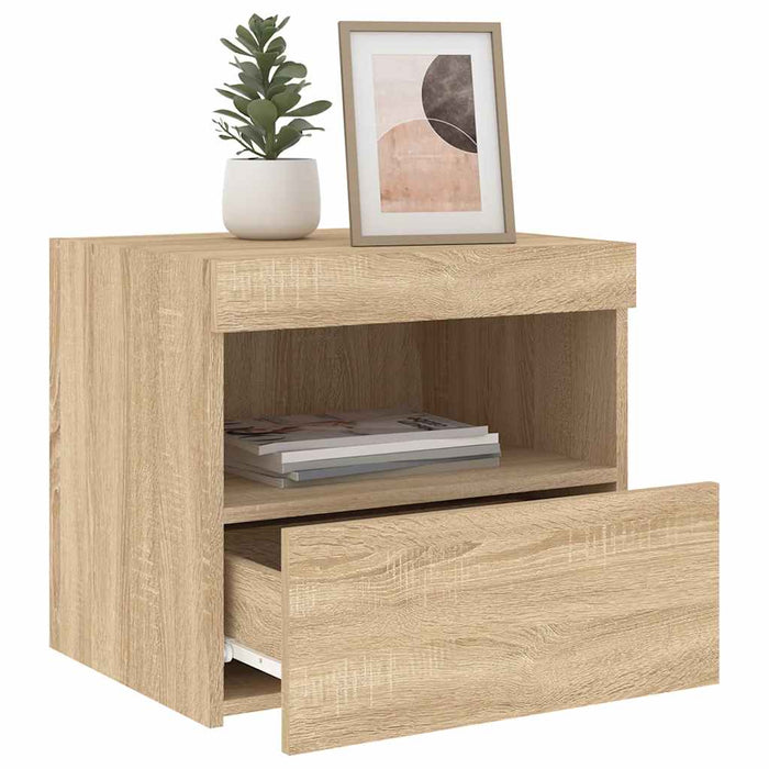Noptieră cu lumini LED, stejar sonoma, 50x40x45 cm - WALTI WALTI