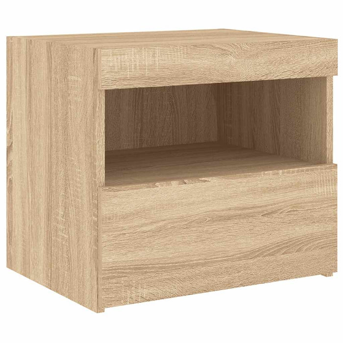 Noptieră cu lumini LED, stejar sonoma, 50x40x45 cm - WALTI WALTI