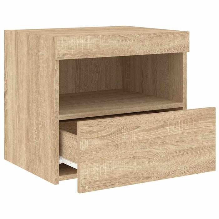 Noptieră cu lumini LED, stejar sonoma, 50x40x45 cm - WALTI WALTI