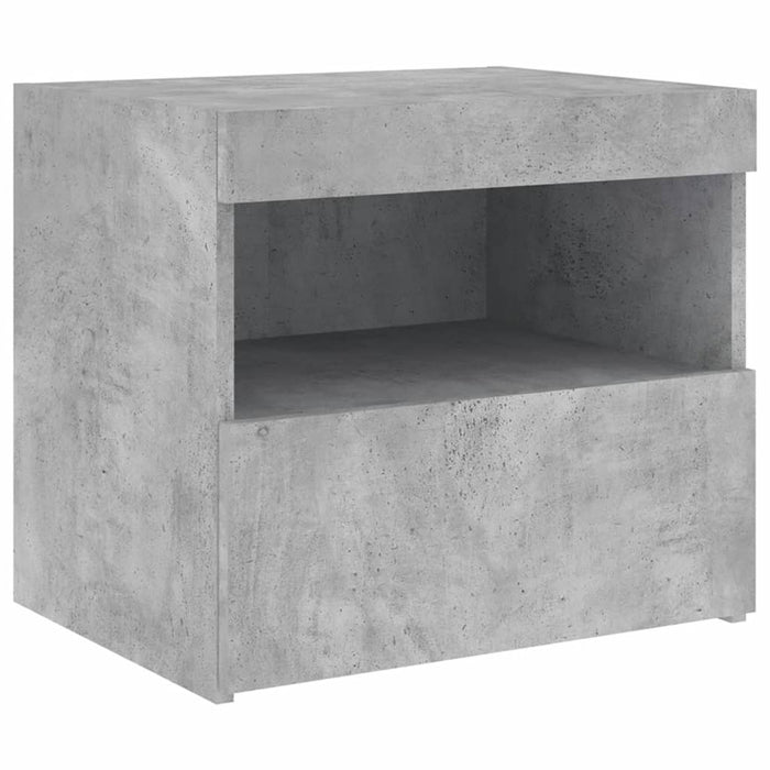 Noptieră cu lumini LED, gri beton, 50x40x45 cm WALTI