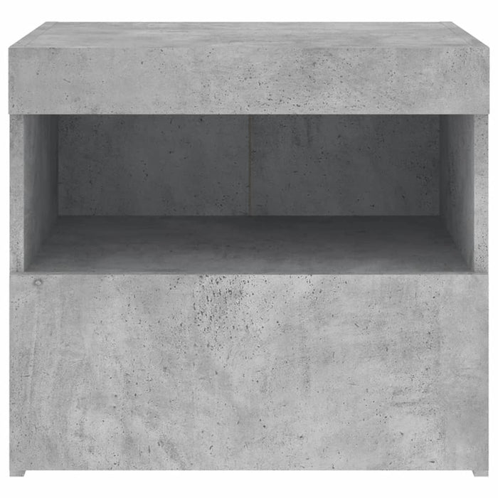 Noptieră cu lumini LED, gri beton, 50x40x45 cm WALTI