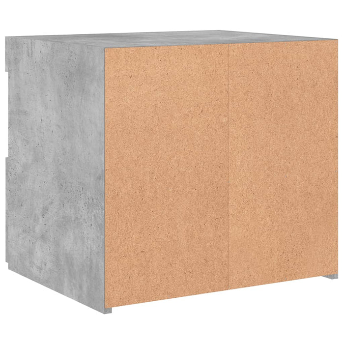 Noptiere cu lumini LED, 2 buc., gri beton, 50x40x45 cm WALTI