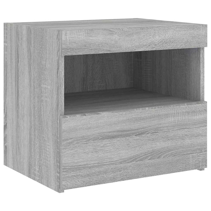 Noptieră cu lumini LED, gri sonoma, 50x40x45 cm - WALTI WALTI