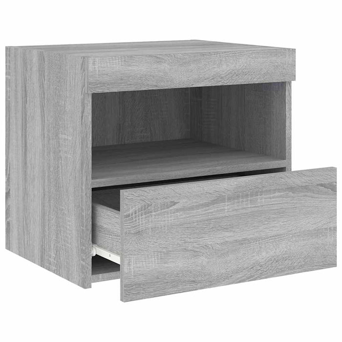 Noptieră cu lumini LED, gri sonoma, 50x40x45 cm - WALTI WALTI
