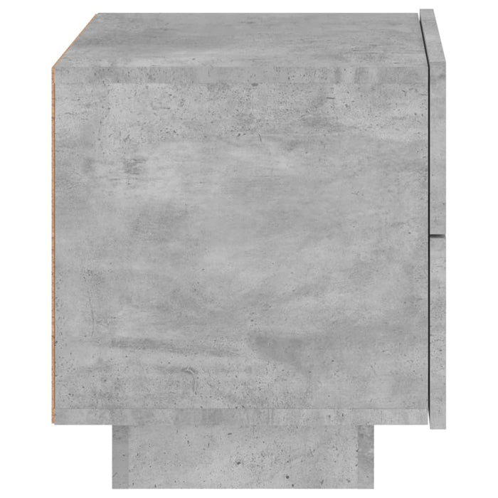 Noptieră cu lumini LED, gri beton, 70x36x40,5 cm WALTI